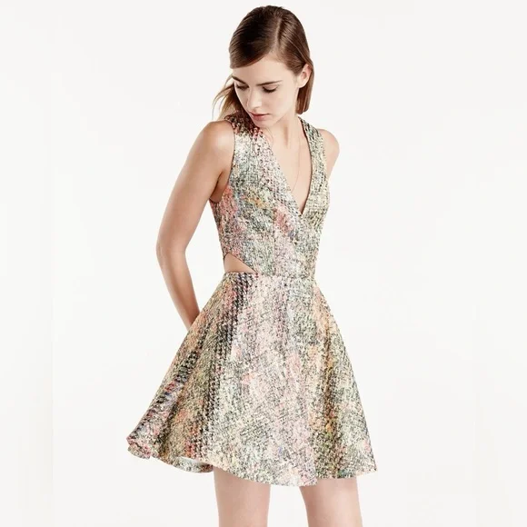 Alice + Olivia Varita Fit & Flare Metallic Dress - Picture 1 of 16